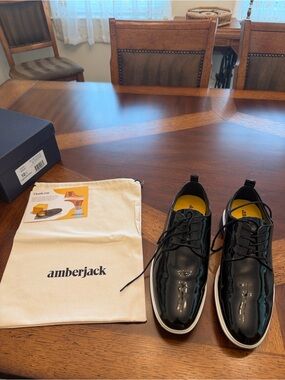 Amberjack Men’s Black Patent Leather Derby Shoes